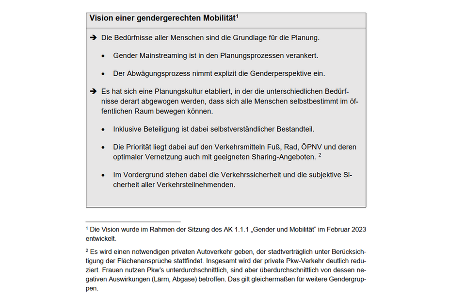 Vision_FGSV_Gendergerechte_Mobilitaet Positionspapier Gender Mainstreaming in der FGSV: Vision einer gendergerechten Mobilität